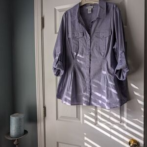 Soft Surroundings Lavender Button-Front Tunic